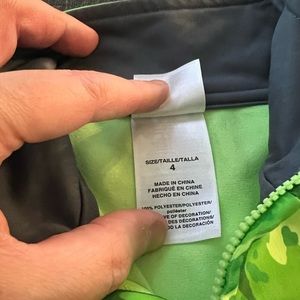 Boys 4 Addidas neon green camo track jacket